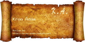Kron Ádám névjegykártya